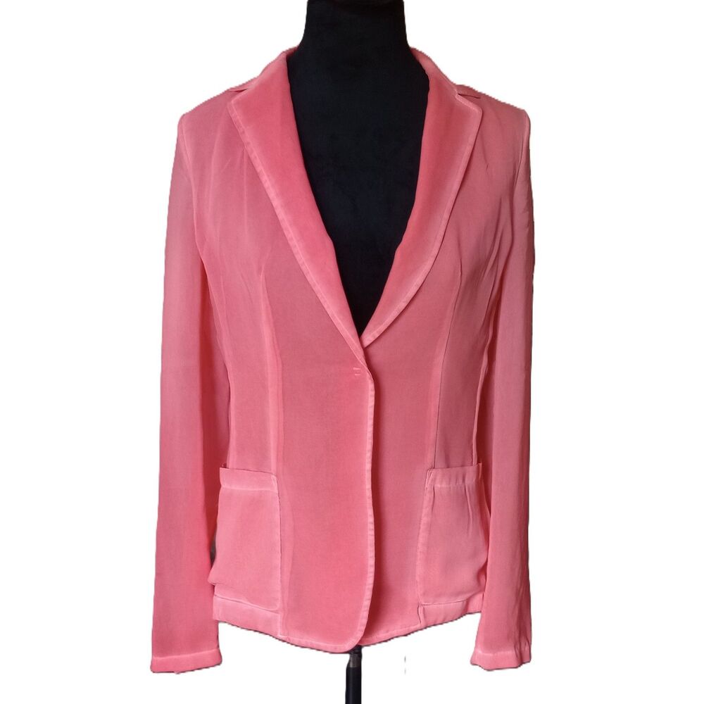 Elie Tahari Women's SP Sheet Coral One Snap Blazer